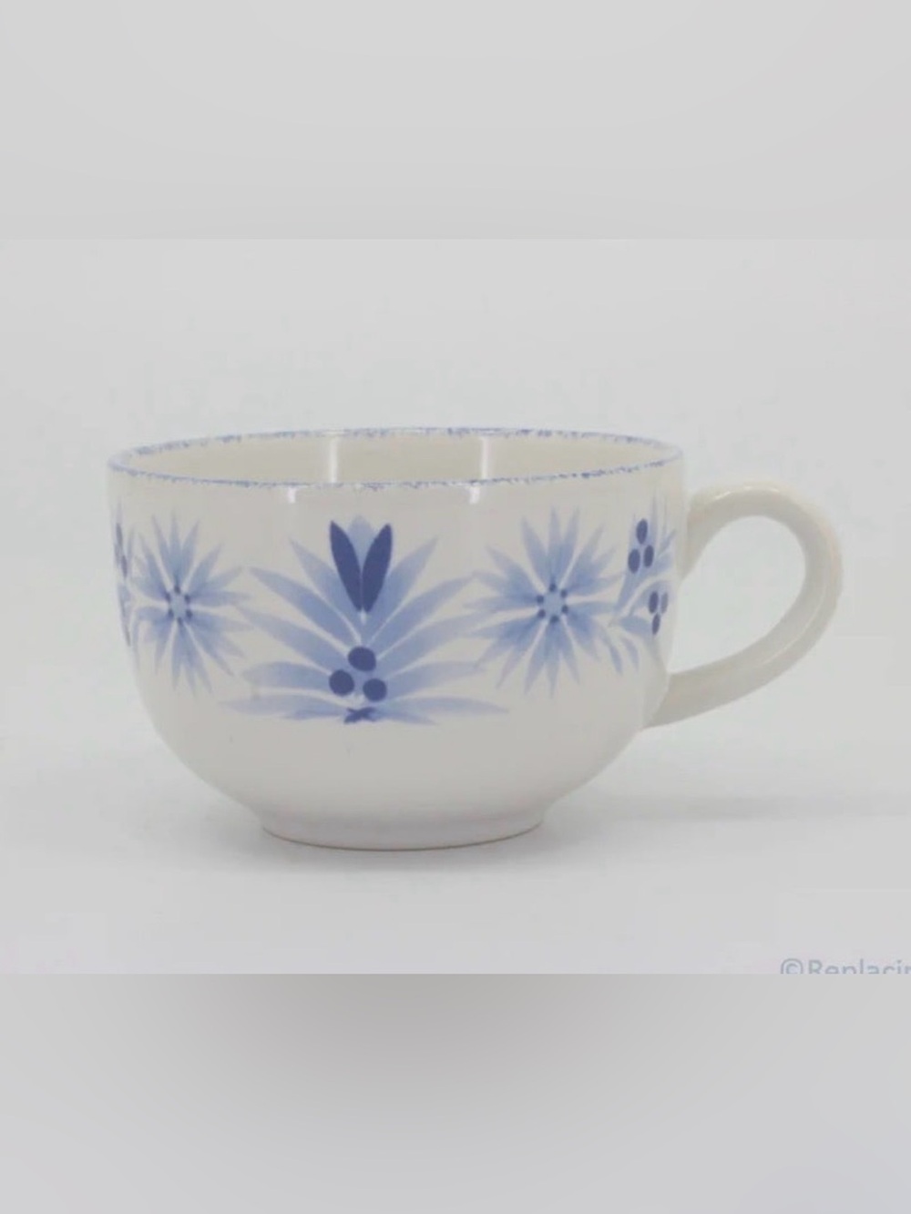 Marks & Spencer - Provence - Teacup Mug Cup Tea Cup White Blue - Perfect